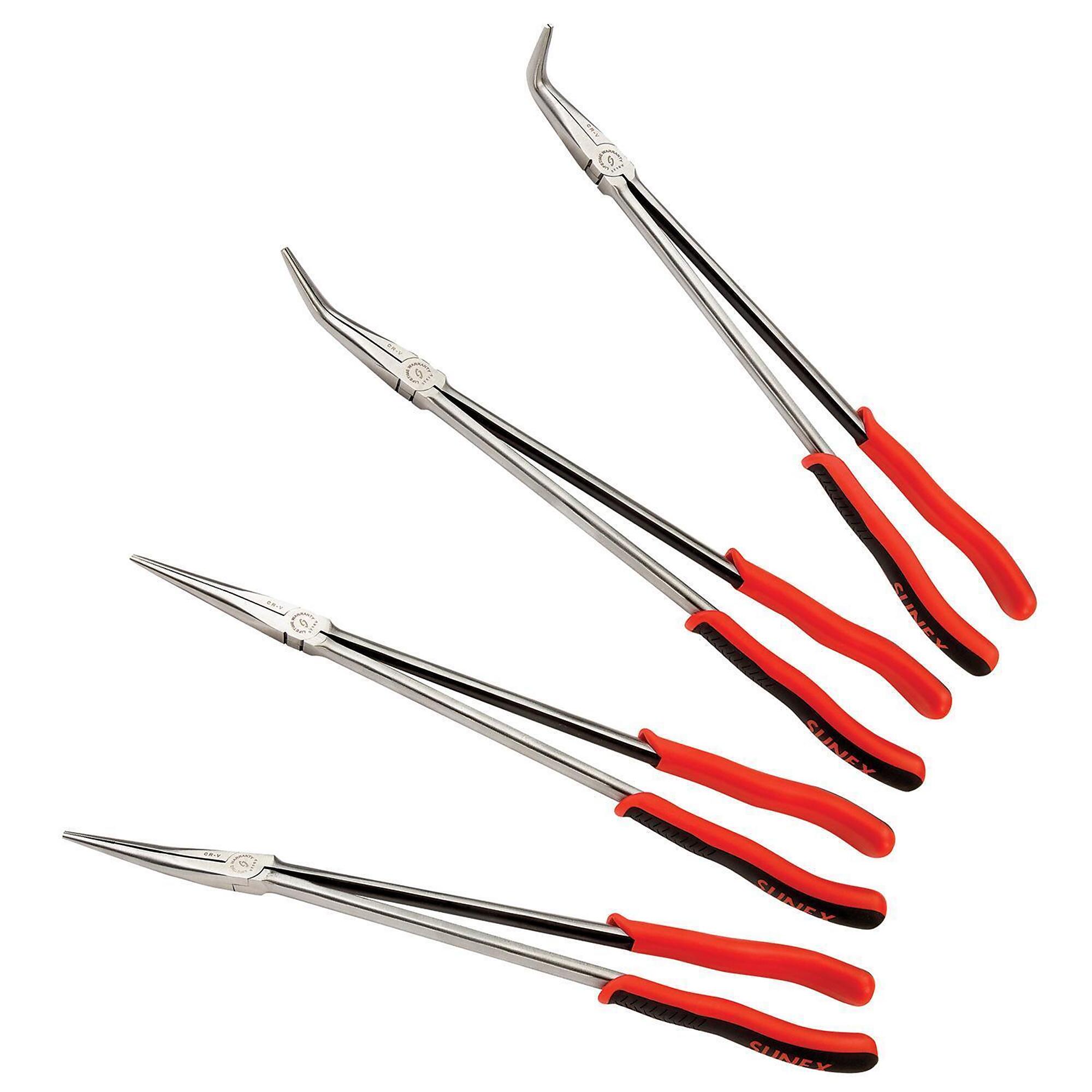 Sunex Tools Long Reach Plier Set — 16in., 4-Piece, Chrome Vanadium Steel, Model# 3706V